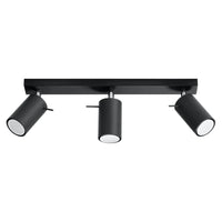 Sollux Lighting LED ceiling spotlight RING Black, 3xGU10, IP20, aluminium, CE RoHS