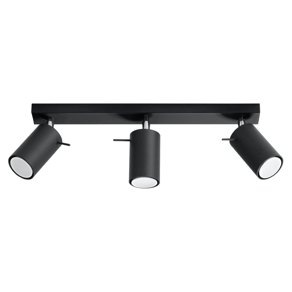 Spot LED de plafond Sollux Lighting RING Noir, 3xGU10, IP20, aluminium, CE RoHS