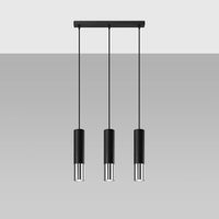 Sollux Lighting LED hanging lamp Black Chrome LOOPEZ, 3x GU10 sockets, IP20, aluminium, 220-240V