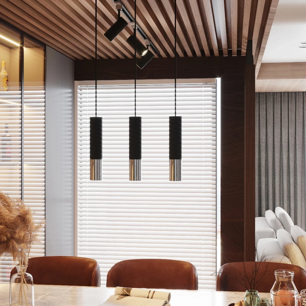 Sollux Lighting LED hanging lamp Black Chrome LOOPEZ, 3x GU10 sockets, IP20, aluminium, 220-240V