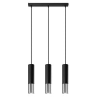 Sollux Lighting LED hanging lamp Black Chrome LOOPEZ, 3x GU10 sockets, IP20, aluminium, 220-240V