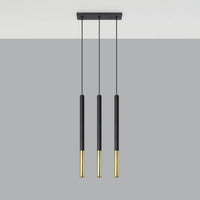 Sollux Lighting Suspension LED Noir Or MOZAICA, 3 x douille G9, IP20, Aluminium, CE RoHS