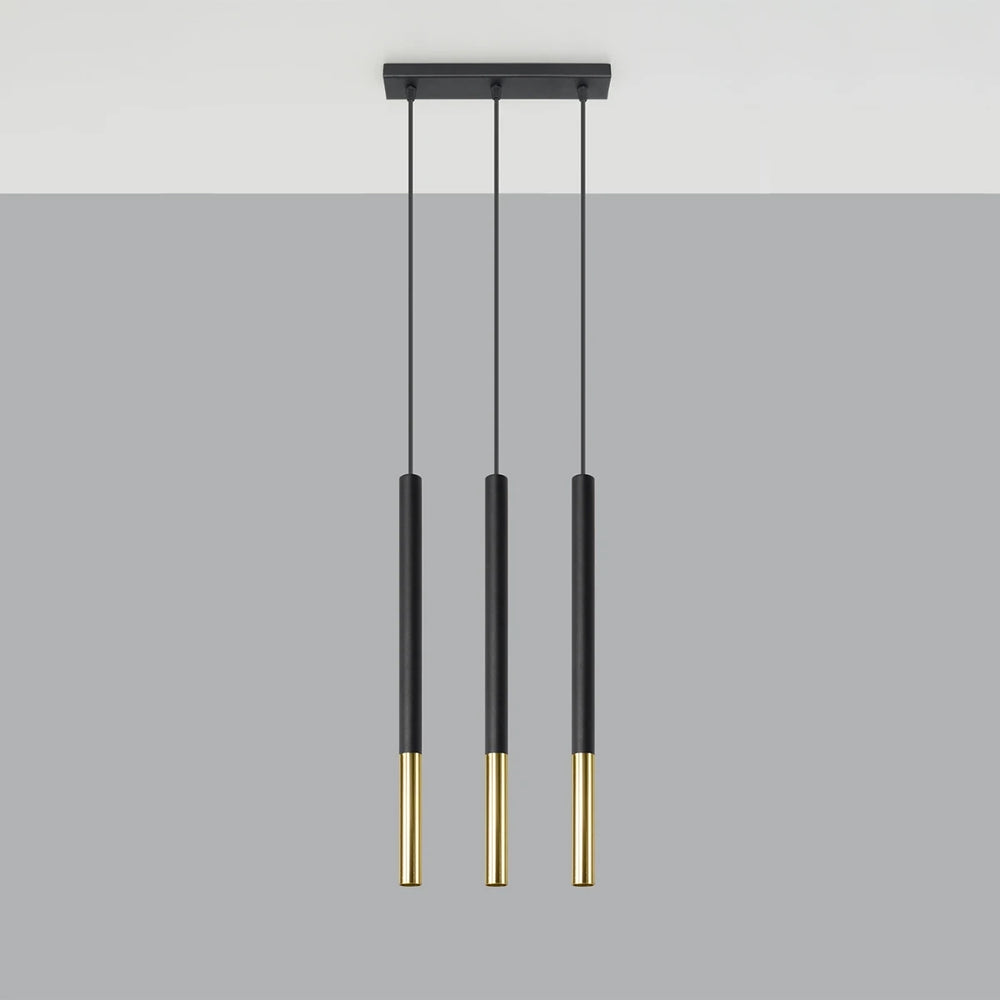 Sollux Lighting Suspension LED Noir Or MOZAICA, 3 x douille G9, IP20, Aluminium, CE RoHS