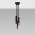 Suspension LED Sollux Lighting Noir Cuivre LOOPEZ, 3xGU10, E27, 220-240V, IP20, Aluminium, CE RoHS