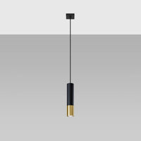Sollux Lighting LED pendant lamp Black Gold LOOPEZ, 1xGU10, Aluminium, IP20, 220-240V, CE RoHS