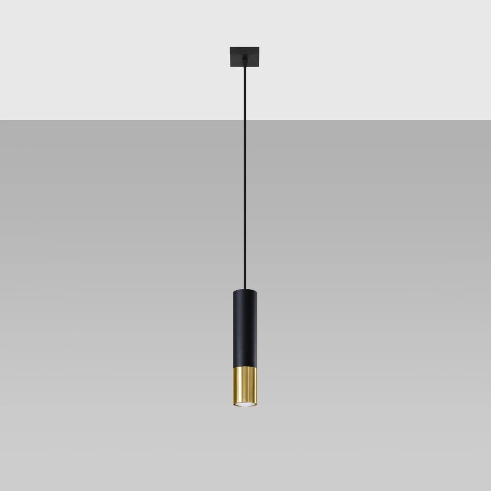 Suspension LED Sollux Lighting LOOPEZ Noir Or, 1xGU10, Aluminium, IP20, 220-240V, CE RoHS