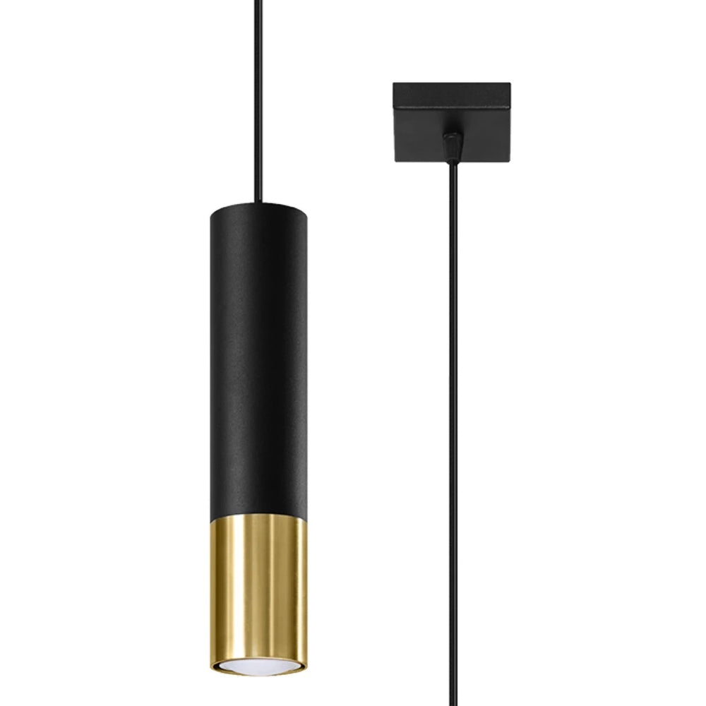 Suspension LED Sollux Lighting LOOPEZ Noir Or, 1xGU10, Aluminium, IP20, 220-240V, CE RoHS