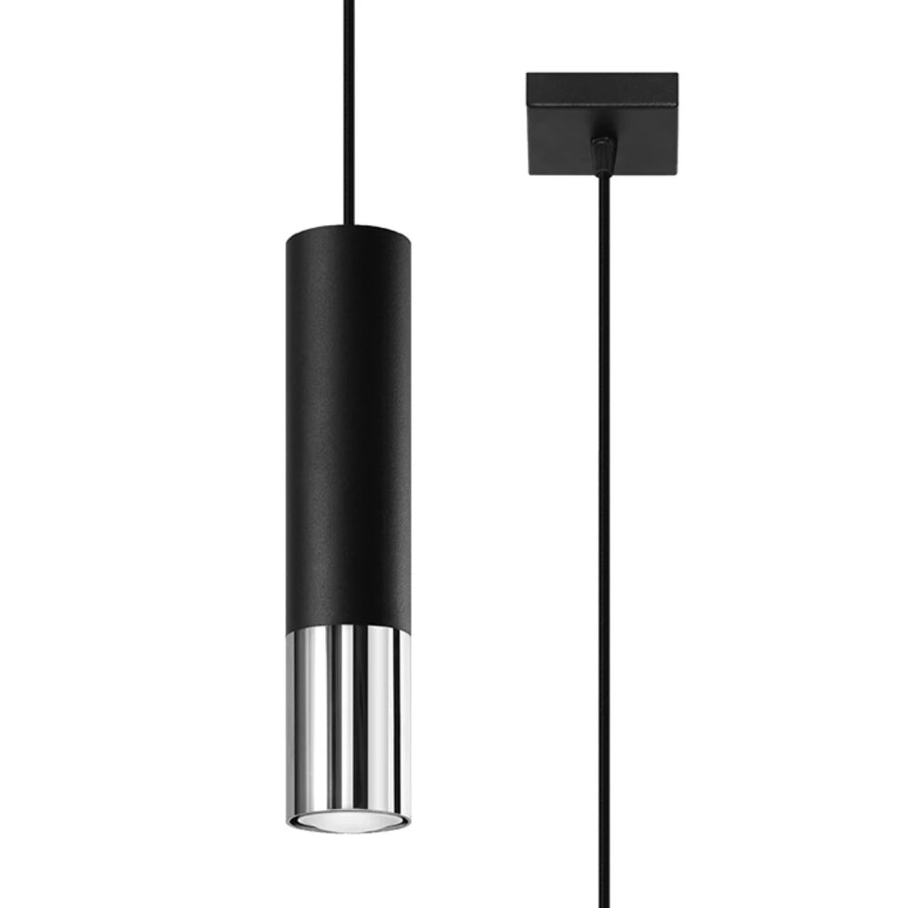 Sollux Lighting lampe suspendue LED Loopez Chrome Noir, 1x GU10, IP20, 220-240V, Aluminium