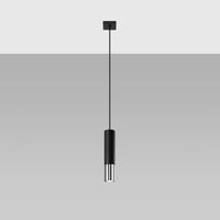 Sollux Lighting LED pendant lamp Loopez Black Chrome, 1x GU10, IP20, 220-240V, Aluminium