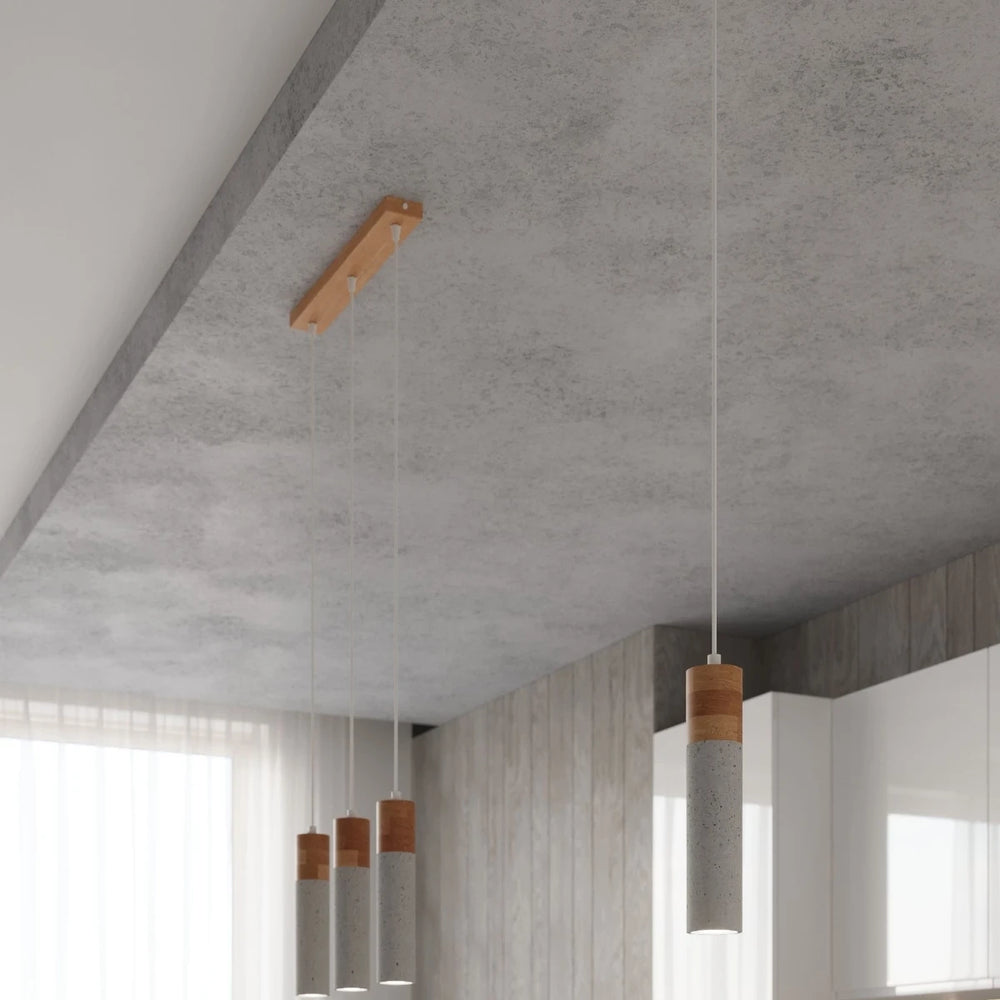 Sollux Lighting LED pendant lamp ZANE with 3 x GU10 sockets, Beton Wood finish, IP20, CE RoHS certified