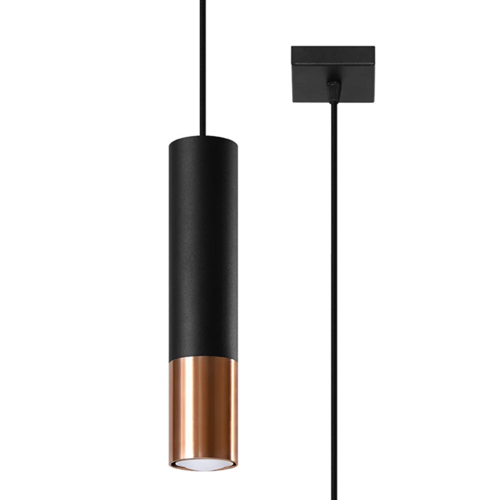 Sollux Lighting LED pendant light LOOPEZ Black Copper, 1xGU10, E27 socket, IP20, Aluminium, 220-240V