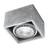 Sollux Lighting Spot plafonnier LED QUATRO GU10 AR111, 220-240V, IP20, aluminium, Gris, sans ampoule LED