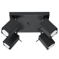 Sollux Lighting MERIDA projecteur LED de plafond Noir, 4xGU10, IP20, aluminium, CE RoHS, 220-240V
