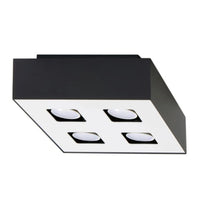 Sollux Lighting MONO 4 ceiling spotlight Black, LED compatible, IP20, Aluminium, 220-240V, 4x35W max