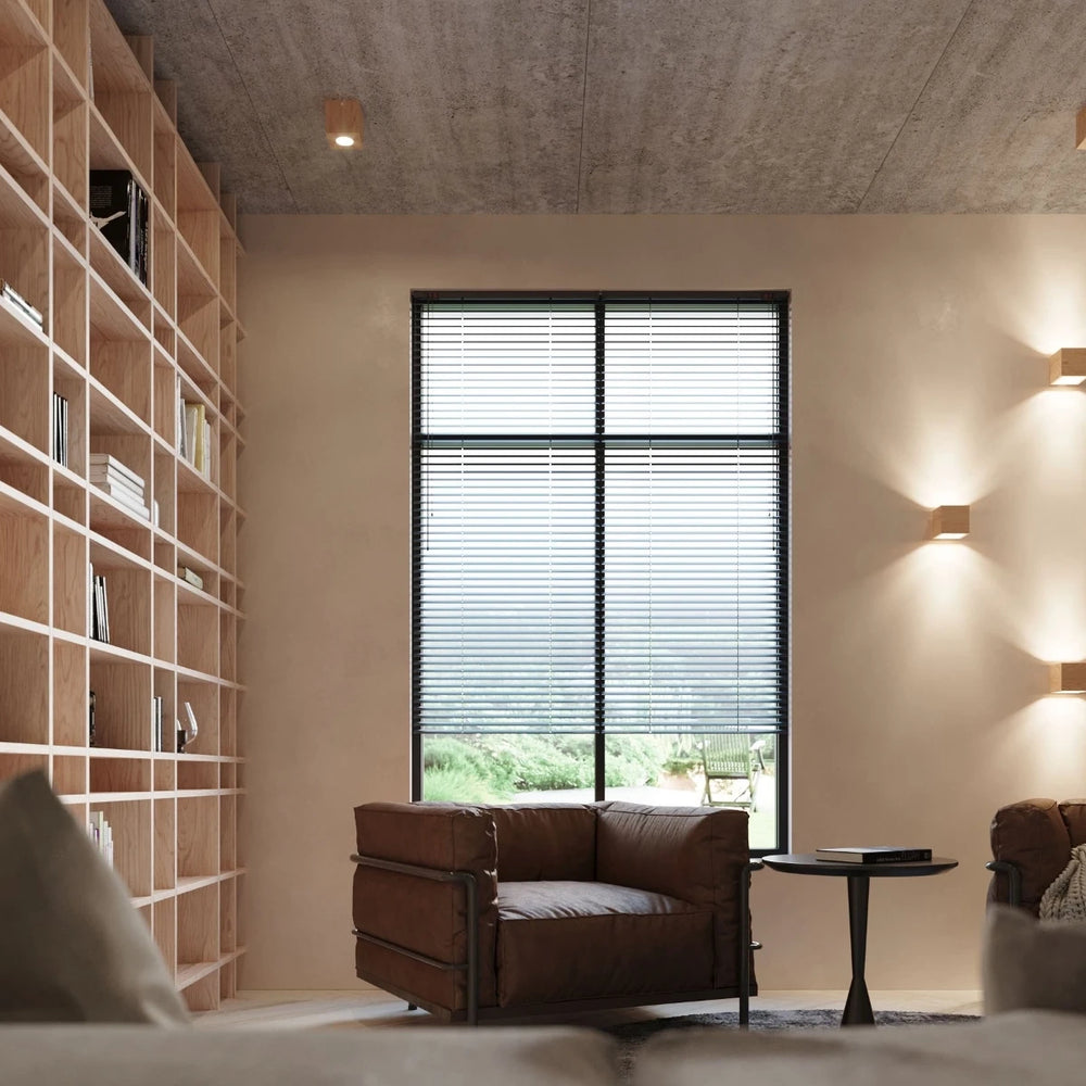 Applique murale Sollux Lighting QUAD bois naturel, compatible LED, IP20, 220-240V, CE RoHS, Finition Or Mat