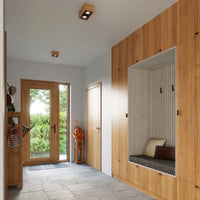 Sollux Lighting QUATRO 2 LED ceiling spotlight natural wood, IP20, 220-240V, CRI 80, matt gold aluminum