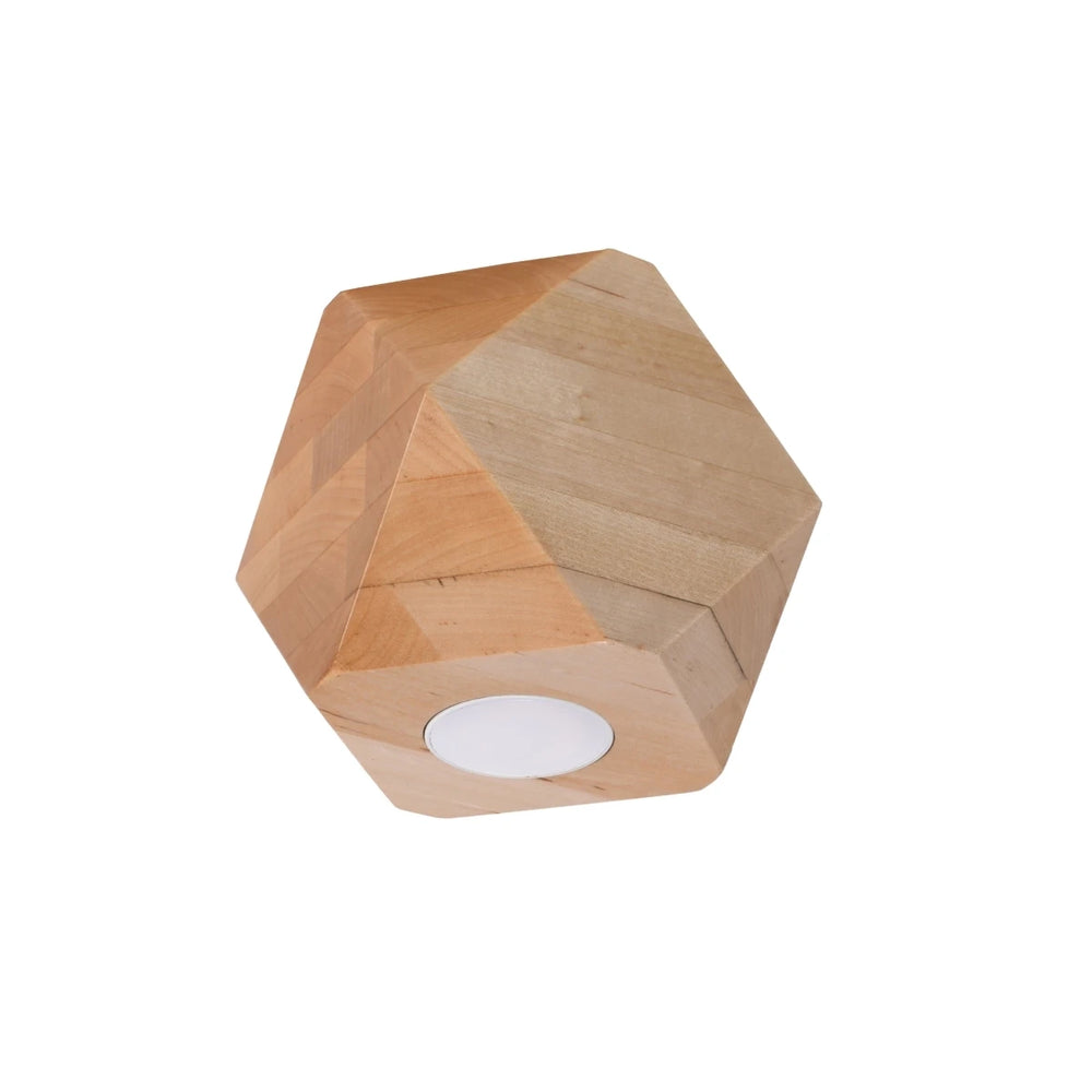 Spot LED plafond Sollux Lighting Woody 1, bois naturel, IP20, 220-240V, CE RoHS, max 50W, sans scintillement