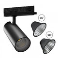 Spectrum ANDROMEDA LED Track Light 15-27W 3000K 3000 lumens CRI>90 36° 60° Black IP20 3-Phase 230V