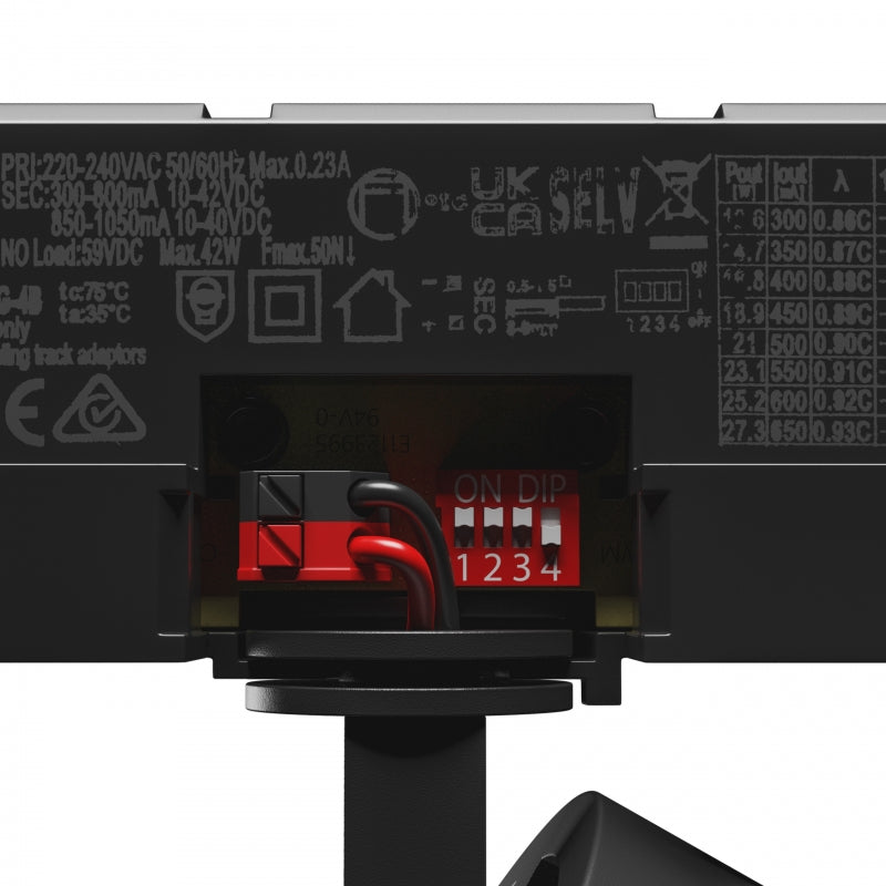 Spectrum ARTEMIDA Maxi Projecteur LED sur rail 3-Phases 12-42W 3000K 4500 lumens CRI>90 IP20 Aluminium Noir