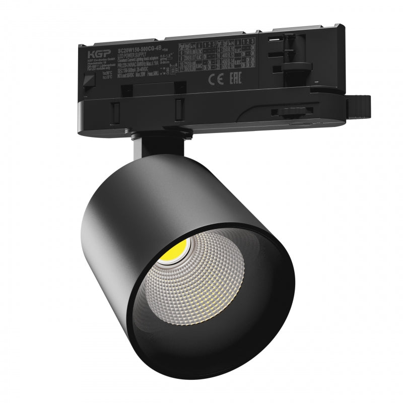 Spectrum ARTEMIDA MINI Projecteur LED sur Rail 3-Phases 20W 4000K CRI>90 230V IP20 Aluminium Noir