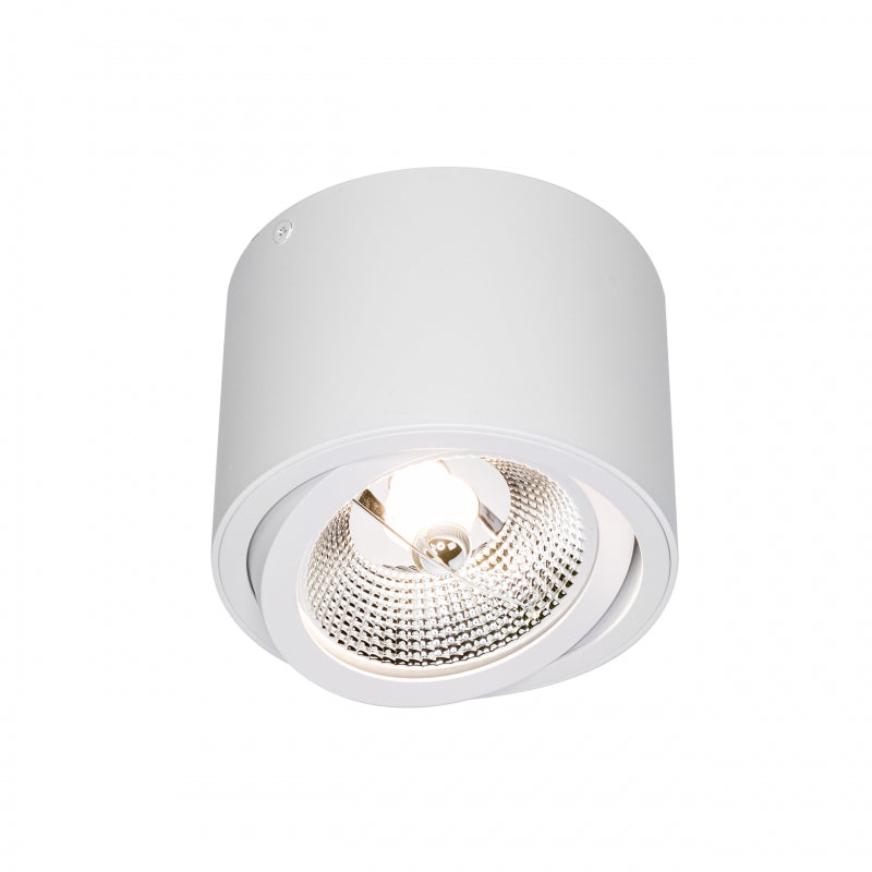 Spectrum CHLOE AR111 GU10 LED Ceiling Light, Adjustable Round White, Surface Mounted, IP20 20W Max