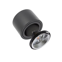 Spectrum CHLOE AR111 GU10 LED ceiling light, IP20, round adjustable Black aluminum housing, 20W max 250V