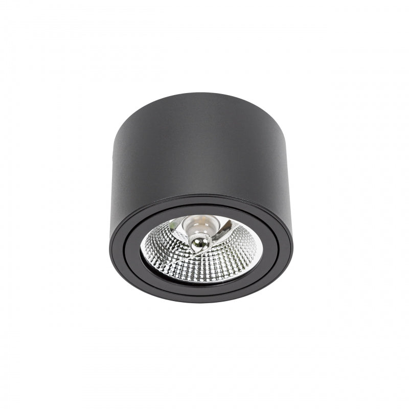 Spectrum CHLOE AR111 GU10 LED ceiling light, IP20, round adjustable Black aluminum housing, 20W max 250V