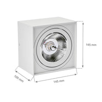 Plafonnier LED en saillie Spectrum CHLOE AR111 GU10, IP20 boîtier en aluminium blanc, 20W max 250V