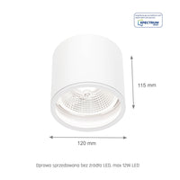 Spectrum CHLOE AR111 GU10 Surface Mounted Ceiling Light IP65 White Aluminum 250V Indoor Outdoor
