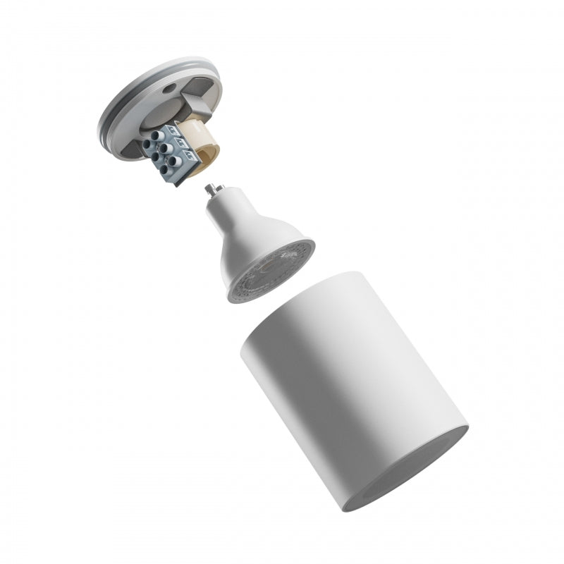 Spectrum CHLOE GU10 Surface Mount LED Spot Light 250V IP44 Aluminium White Round 70x90mm