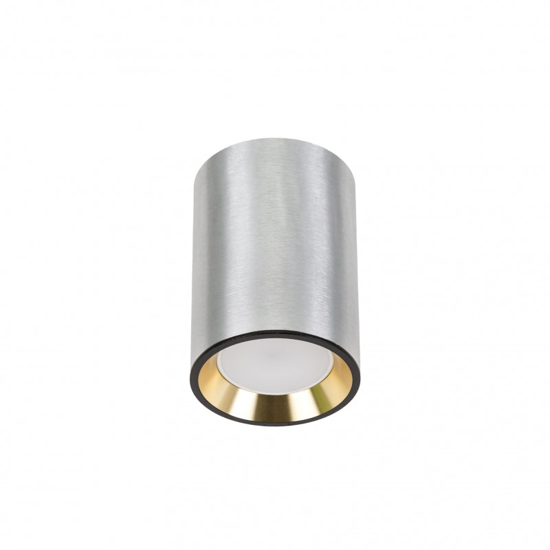 Spectrum CHLOE MINI GU10 surface-mounted ceiling light, Silver body with Gold ring and Black edge, IP20