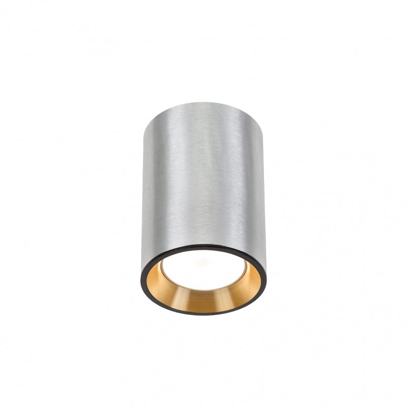 Spectrum CHLOE MINI GU10 surface-mounted ceiling light, Silver body with Gold ring and Black edge, IP20