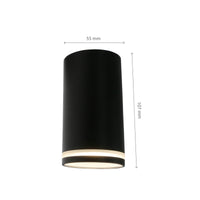 Spectrum CHLOE Mini Ring surface-mounted ceiling luminaire GU10 230V IP20 Black aluminum 55x107mm