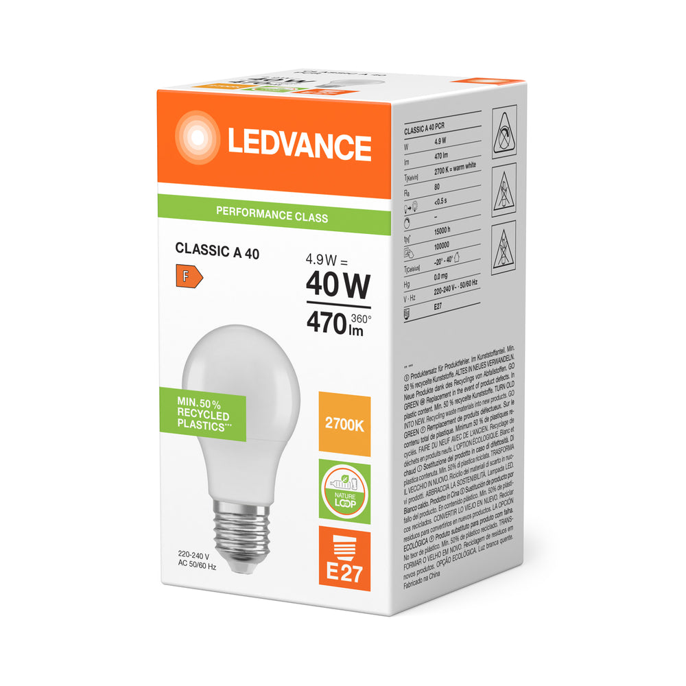 Ampoule LED Spectrum Classic E27 4.9W 2700K 470 lumens blanc chaud remplaçant une incandescente de 40W
