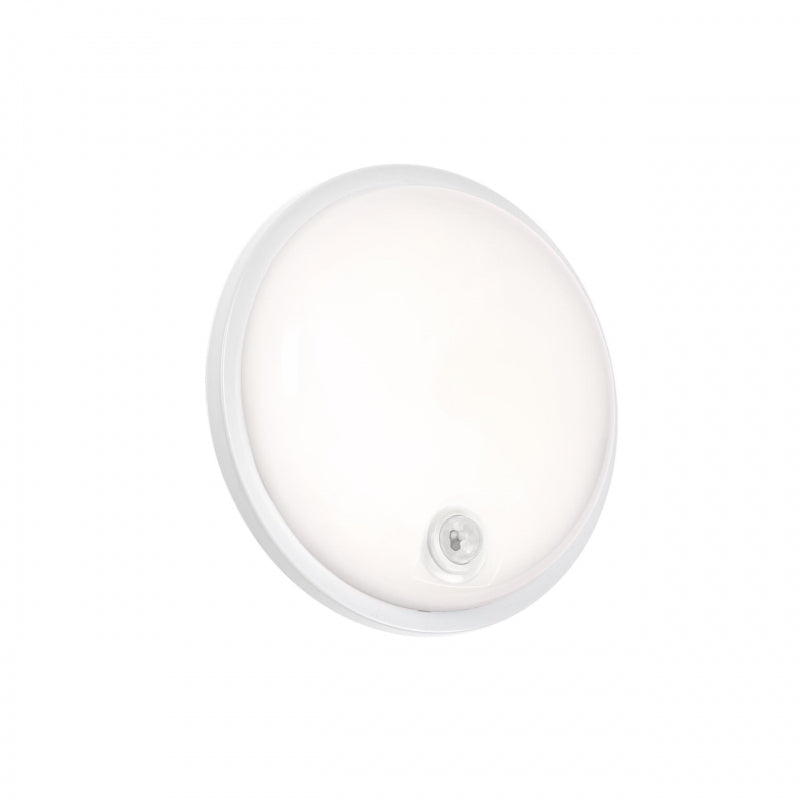 Plafonnier LED Spectrum 20W IP54 230V 4000K blanc neutre rond avec détecteur PIR 2300 lumens Blanc