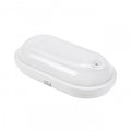 Spectrum LED 20W IP54 230V oval ceiling lamp with PIR sensor 4000K 2300 lumens White housing