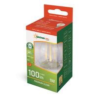 Spectrum LED Ball G45 E14 1W 230V 2700K Warm White Clear Glass Non-Dimmable Indoor Bulb