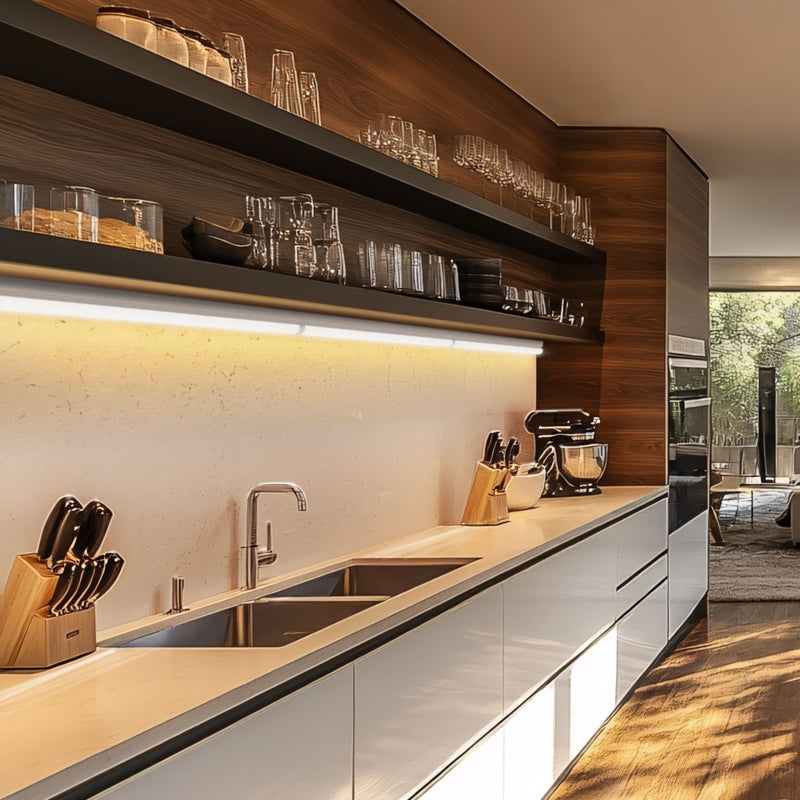 Éclairage LED de meuble Spectrum 900mm 10W 3000K 1200 lumens IP20 Blanc Interrupteur ON/OFF 230V montage en surface