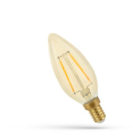 Ampoule LED Bougie Spectrum C35 E14 230V 2W 2400K Blanc Chaud 260 lumens 300° Retroshine Filament COG