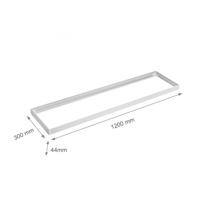 Spectrum LED frame for surface mounted ALGINE luminaire 300x1200mm, White aluminum polycarbonate build