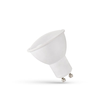 Spectrum LED GU10 bulb 1.5W 230V 6000K Cold White 120 lumens 120° beam non dimmable with milky cover