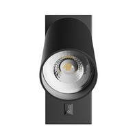 Applique murale LED GU10 Spectrum, montage en surface, 230V IP20 Aluminium noir rond 55x100mm pour éclairage intérieur