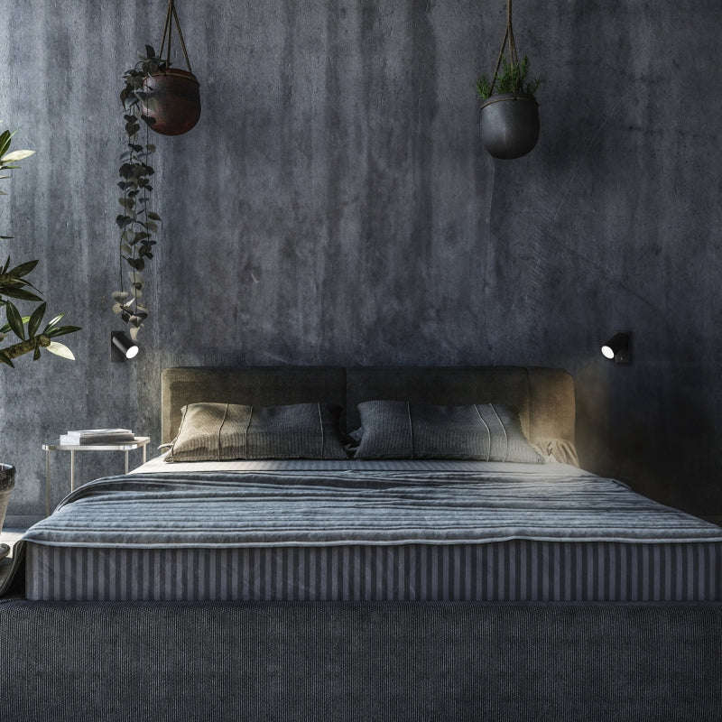 Spectrum LED GU10 wall sconce, surface mounted, 230V IP20 Black aluminium round 55x100mm for indoor lighting