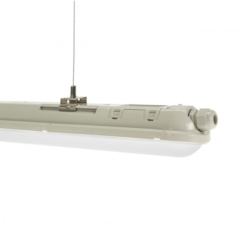 Spectrum LED LIMEA GIGANT Hermétique 1200mm 38W 6000K 230V IP65 IK10 Blanc Froid Plafonnier ou Suspension Gris