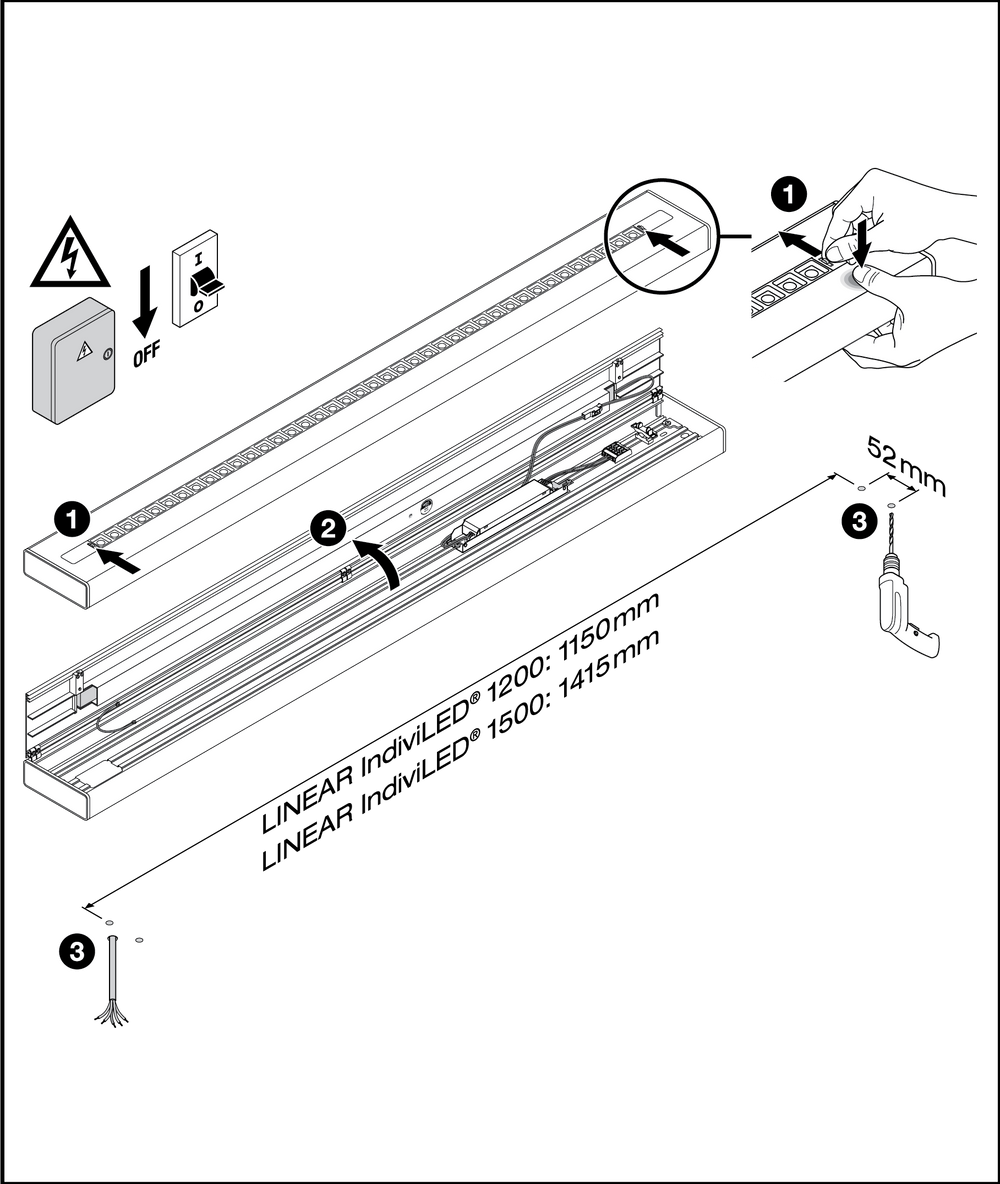 Ledvance LED Mounting Batten 120mm, 40W 4000K 5050 lumens, IP20, CRI 90, ideal for indoor lighting