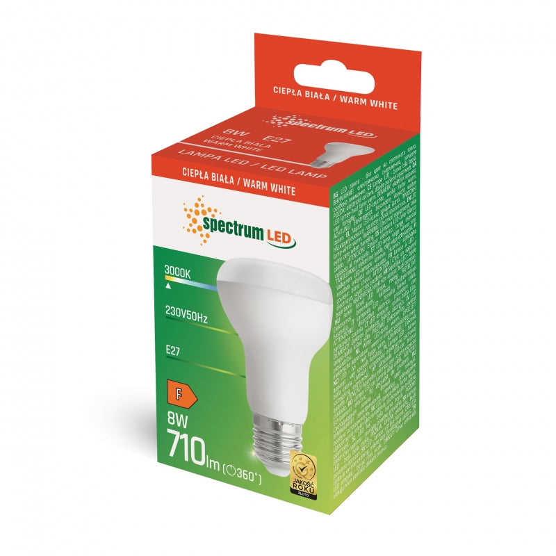 Ampoule Réflecteur Spectrum LED R-63 E27 8W 3000K Blanc Chaud 710 lumens 230V Éclairage Intérieur Non Variable