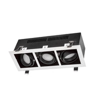 Spectrum LED recessed frame for 3x GU10, White aluminum housing, 3x10W max, 250V, IP20 indoor lighting