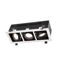 Spectrum LED recessed frame for 3x GU10, White aluminum housing, 3x10W max, 250V, IP20 indoor lighting