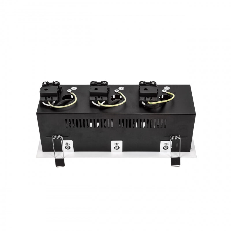 Cadre encastré Spectrum LED pour 3x GU10, boîtier en aluminium blanc, 3x10W max, 250V, éclairage intérieur IP20