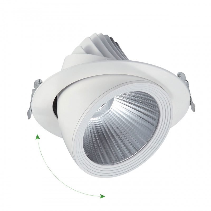 Spectrum LED SILENA 2 recessed downlight 40W 230V 4000K 5000 lumens CRI 80 50° White IP20 aluminum